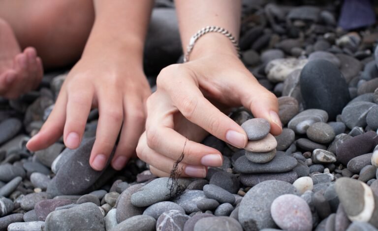 The power of play supports agency. Playing with rocks and other loose parts give children the power of making choices.